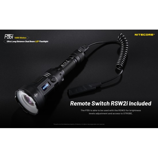 Nitecore P35i - Ultra Long Range LEP White Laser Flashlight, Dual Beam, USB-C Rechargeable (3000 Lumens, 1650 mts Throw)