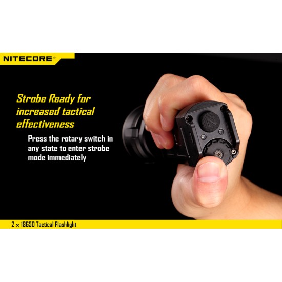 Nitecore P36 - Tactical Flashlight with Ultimate Rotation Control (2000 Lumens, 2x18650)