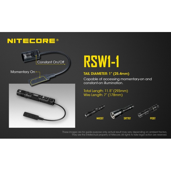 Nitecore RSW1-1 Remote Pressure Switch for Nitecore Tactical Flashlights