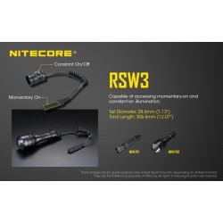 Nitecore RSW3 Remote Pressure Switch for Nitecore Tactical Flashlights - NEW P12, NEW P30, MH12 V2, MH12S