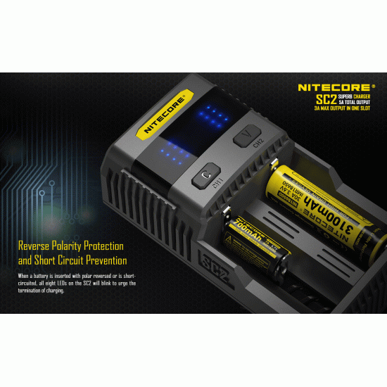 Nitecore SC2 - Superb Charger (2 Battery Fast Charger for Li-ion, IMR, LiFePO4, Ni-MH, NiCd) [DISCONTINED]