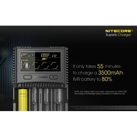 Nitecore SC4 - Superb Charger (4 Battery Fast Charger for Li-ion, IMR, LiFePO4, Ni-MH, NiCd)