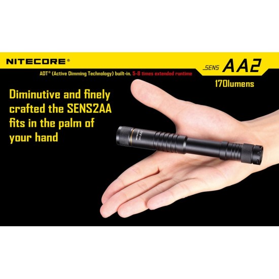 Nitecore SENS AA2 Flashlight - Active Dimming AA Flashlight - 170 Lumens