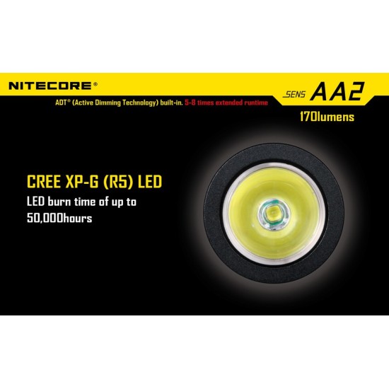 Nitecore SENS AA2 Flashlight - Active Dimming AA Flashlight - 170 Lumens