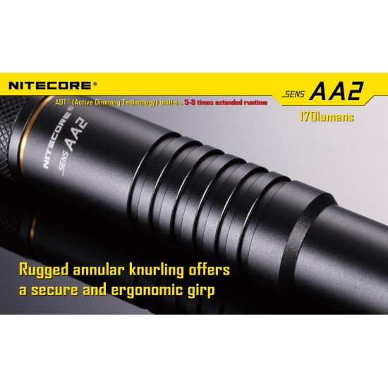 Nitecore SENS AA2 Flashlight - Active Dimming AA Flashlight - 170 Lumens