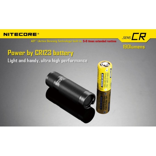 Nitecore SENS CR Flashlight - CR123A Keychain Flashlight - 190 Lumens