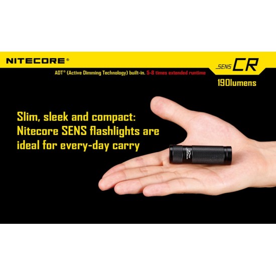 Nitecore SENS CR Flashlight - CR123A Keychain Flashlight - 190 Lumens