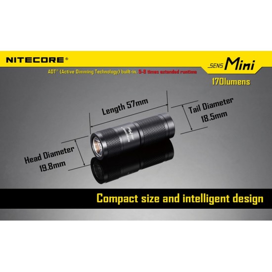 Nitecore SENS Mini Flashlight - CR2 Keychain Flashlight - 170 Lumens