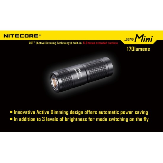 Nitecore SENS Mini Flashlight - CR2 Keychain Flashlight - 170 Lumens