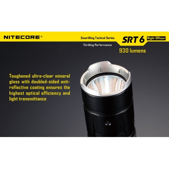 Nitecore SRT6 Night Officer - Tactical LED Flashlight (930 Lumens, 1x18650) + Free Nitecore 2300mah Battery and USB Charger