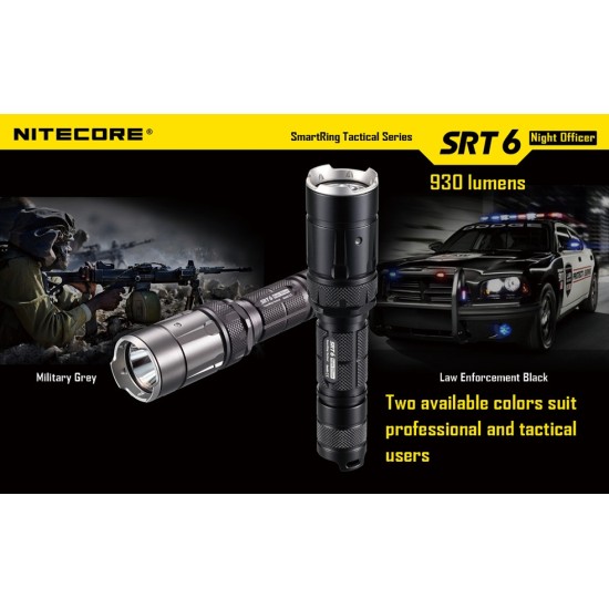 Nitecore SRT6 Night Officer - Tactical LED Flashlight (930 Lumens, 1x18650) + Free Nitecore 2300mah Battery and USB Charger