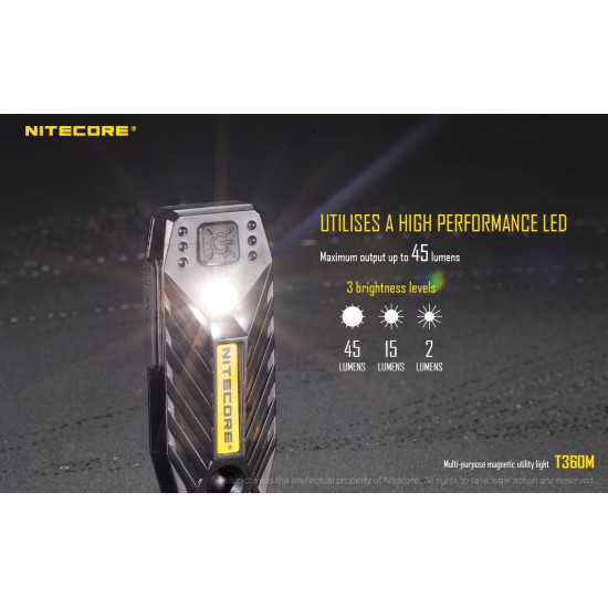Nitecore T360M Rechargeable LED Work Light with Rotatable and Magnetic Base (45 Lumens)