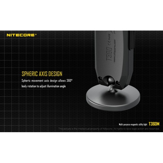 Nitecore T360M Rechargeable LED Work Light with Rotatable and Magnetic Base (45 Lumens)