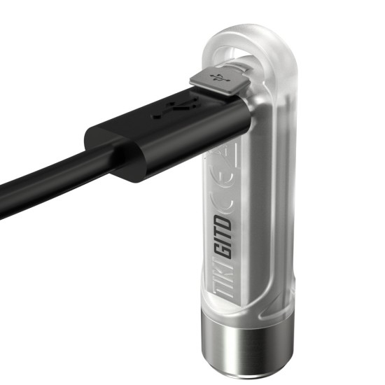 Nitecore TIKI GITD - Glow In The Dark Version (300 Lumens) - Updated USB-C Rechargeable Keychain Flashlight with White, Warm White and UV Outputs