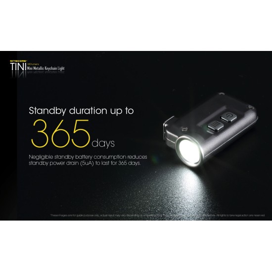 Nitecore TINI - USB Rechargeable Keychain Light (380 Lumens), Multiple Colors