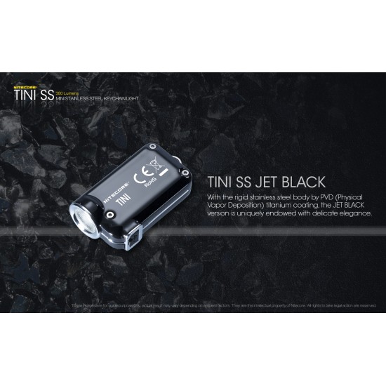 Nitecore TINI SS - Stainless Steel USB Rechargeable Keychain Light (380 Lumens), Multiple Colors
