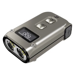 Nitecore TINI2 Ti Titanium Edition Keychain Flashlight, 500 Lumens, USB-C Rechargeable Titanium Body with OLED Display