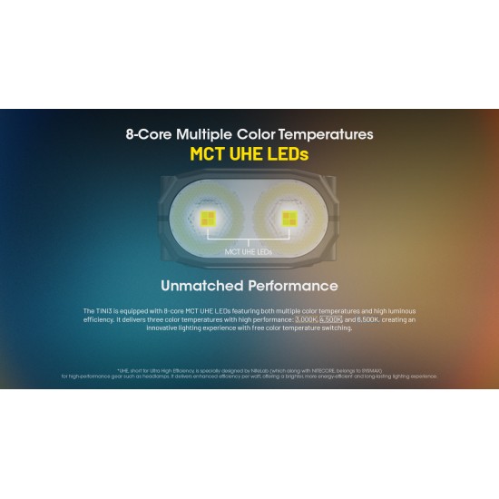 Nitecore TINI3 600 Lumens, USB-C Rechargeable Keychain Flashlight with OLED Display