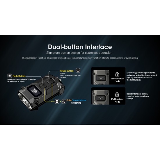Nitecore TINI3 600 Lumens, USB-C Rechargeable Keychain Flashlight with OLED Display