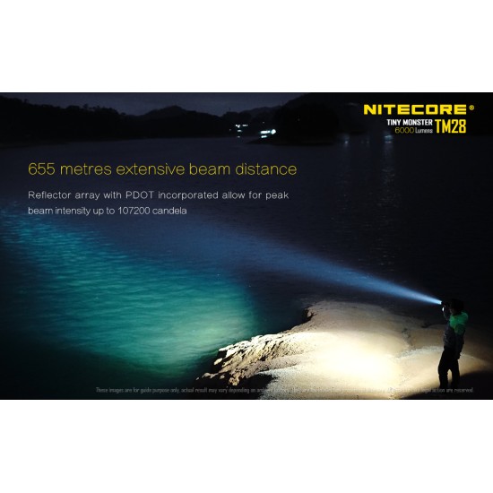 Nitecore TM28 SET - 6000 Lumens High Power LED Flashlight (655mts, 6000 Lumens, 4xIMR18650)