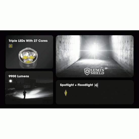 Nitecore TM9K Pro - 9900 Lumens - UHi LED High Power Instant Turbo Pocket Monster Tactical Flashlight (USB-C Rechargeable) Nitecore TM9K Pro - 9900 Lumens - UHi LED High Power Instant Turbo Pocket Monster Tactical Flashlight (USB-C Rechargeable)