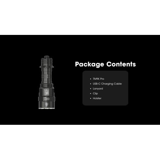Nitecore TM9K Pro - 9900 Lumens - UHi LED High Power Instant Turbo Pocket Monster Tactical Flashlight (USB-C Rechargeable) Nitecore TM9K Pro - 9900 Lumens - UHi LED High Power Instant Turbo Pocket Monster Tactical Flashlight (USB-C Rechargeable)
