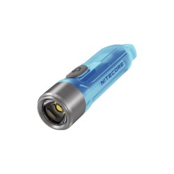 Nitecore TIKI GITD Blue - Glow In The Dark Version (300 Lumens) - USB Rechargeable Keychain Flashlight with White, Warm White and UV Outputs