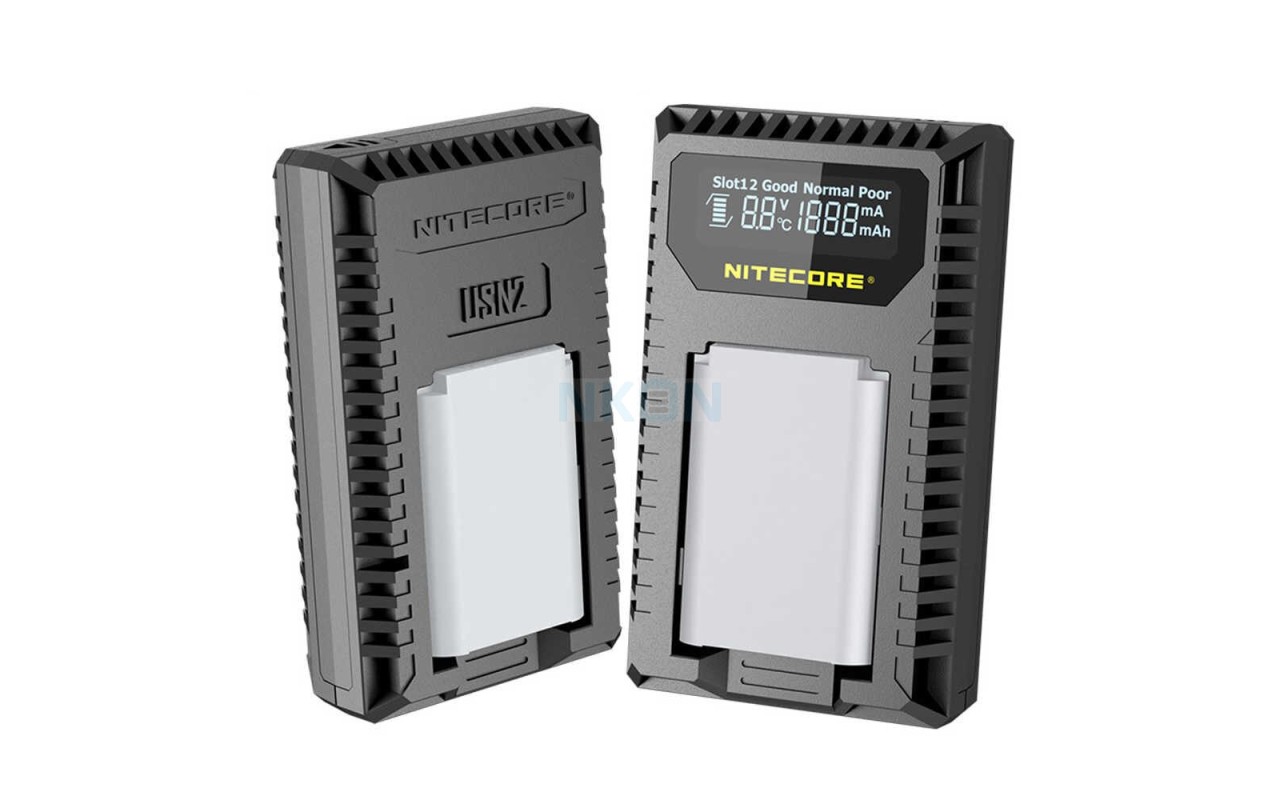 Nitecore USN2 Double Chargeur USB Pour Batteries Sony NP-BX1 - Écran LCD Et Chargement Intelligent