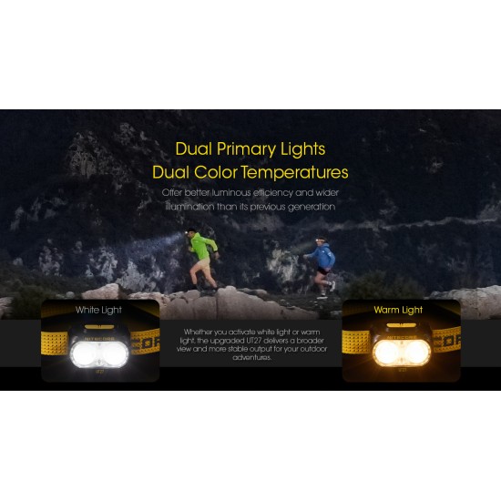 Nitecore UT27 Pro Lightweight Dual Beam Trail Running Headlamp, 800 Lumens, USB-C Rechargeable Nitecore UT27 Pro Lightweight Dual Beam Trail Running Headlamp, 800 Lumens, USB-C Rechargeable