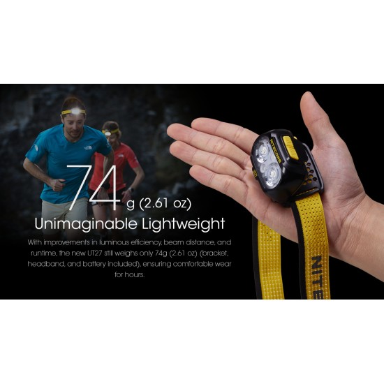 Nitecore UT27 Pro Lightweight Dual Beam Trail Running Headlamp, 800 Lumens, USB-C Rechargeable Nitecore UT27 Pro Lightweight Dual Beam Trail Running Headlamp, 800 Lumens, USB-C Rechargeable