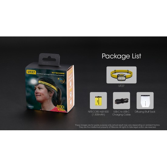 Nitecore UT27 Pro Lightweight Dual Beam Trail Running Headlamp, 800 Lumens, USB-C Rechargeable Nitecore UT27 Pro Lightweight Dual Beam Trail Running Headlamp, 800 Lumens, USB-C Rechargeable