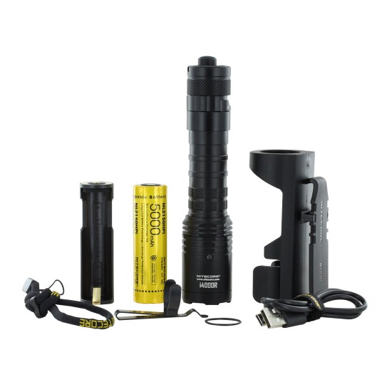 Nitecore i4000R - 4400 Lumens Strobe Ready High Power Tactical Flashlight (USB-C Rechargeable, 21700 5000mah)