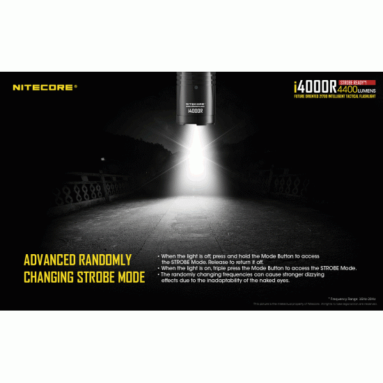 Nitecore i4000R - 4400 Lumens Strobe Ready High Power Tactical Flashlight (USB-C Rechargeable, 21700 5000mah)