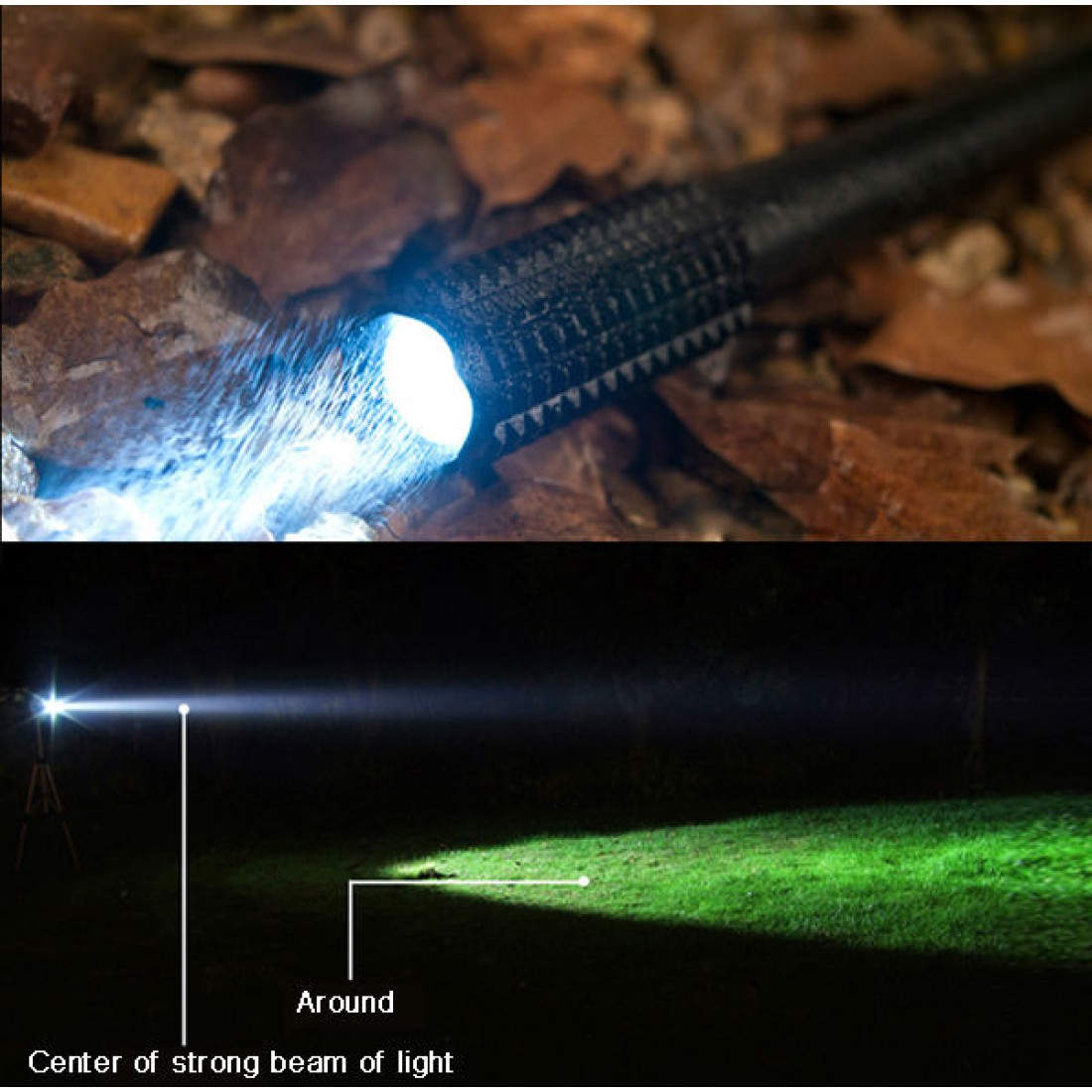 Security Baton LED Torch Light with Tooth - Q5, AAA, 18650 - Self ...