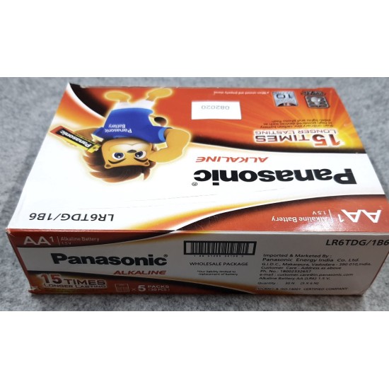 Panasonic Alkaline AA Batteries Original 1.5V, 30-Pack (LR6TDG/1B6), 10 Year Shelf Life