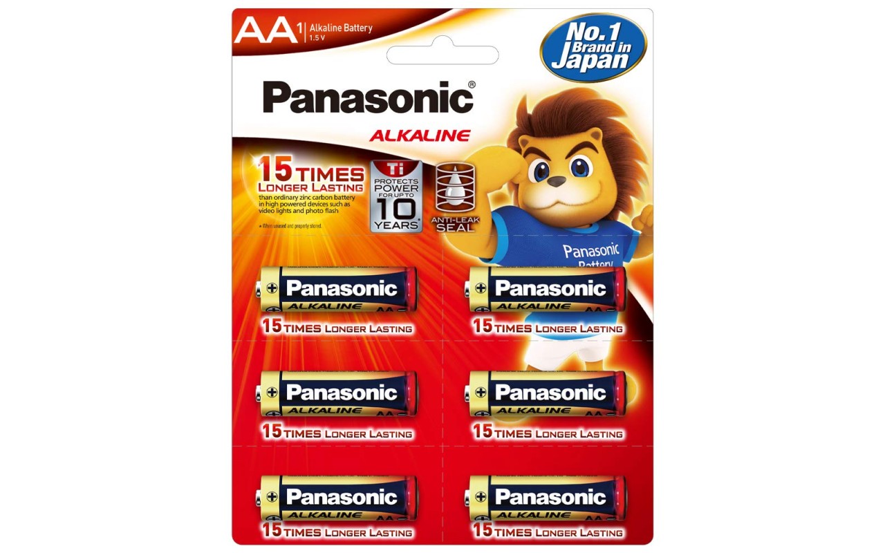Panasonic Alkaline AA Batteries 1.5V, 30Pack (LR6TDG/1B6), 10 Year