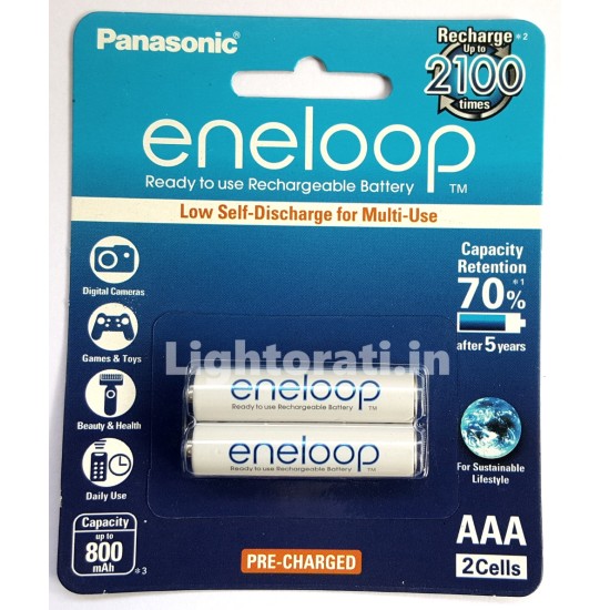 Panasonic Eneloop AAA 800mAh Rechargeable Ni-MH Batteries (2-Pack)