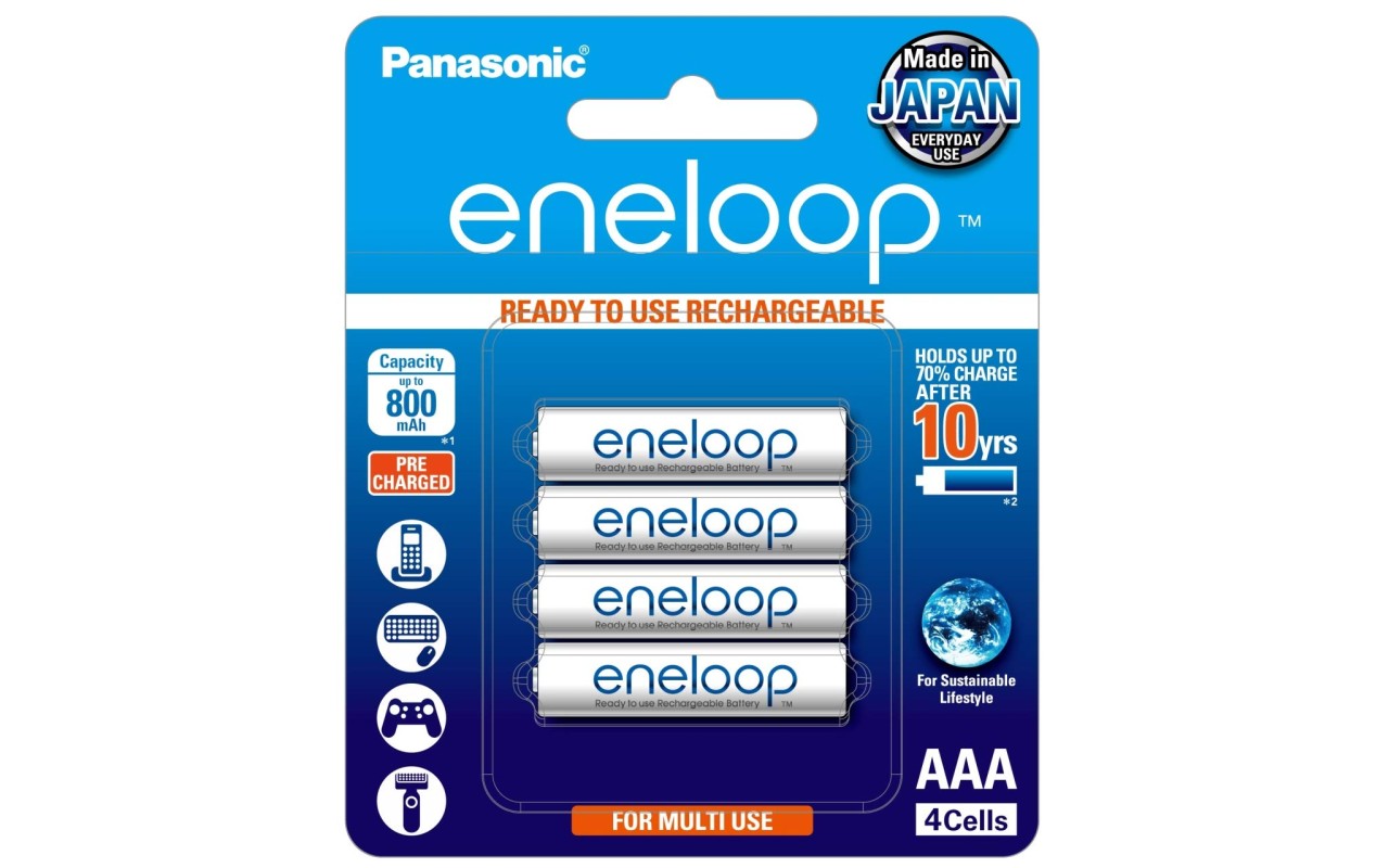 Original Panasonic Eneloop AAA 800mAh 4-Pack Rechargeable Ni-MH ...
