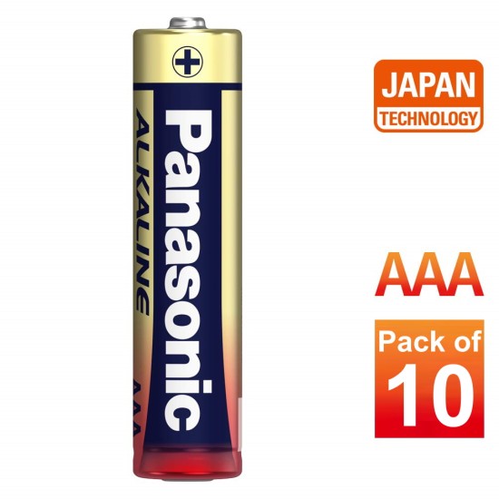 Panasonic Alkaline AAA Batteries Original 1.5V, 2x5 Packs (10 pcs Batteries) (LR03TDG/2B), 10 Year Shelf Life