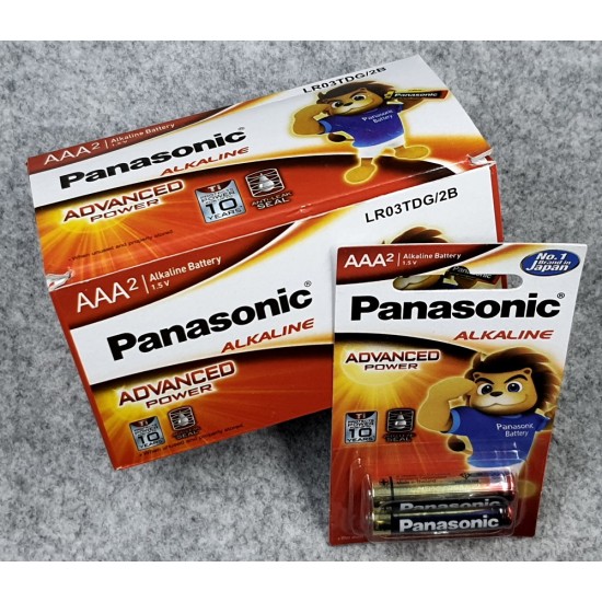 Panasonic Alkaline AAA Batteries Original 1.5V, 2x5 Packs (10 pcs Batteries) (LR03TDG/2B), 10 Year Shelf Life