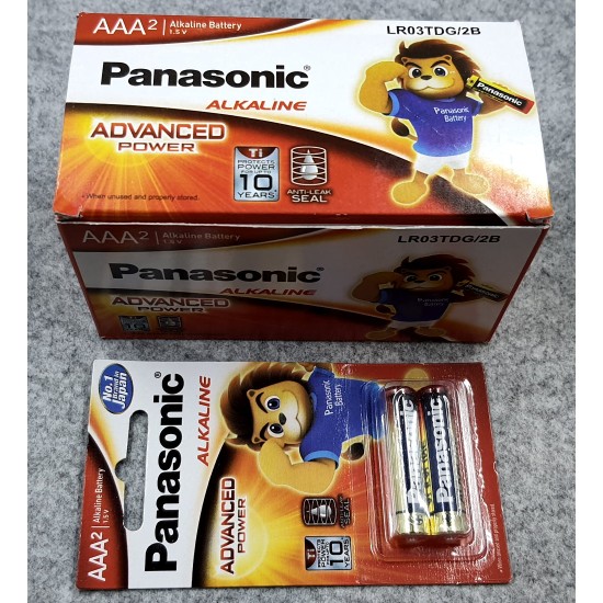 Panasonic Alkaline AAA Batteries Original 1.5V, 2x5 Packs (10 pcs Batteries) (LR03TDG/2B), 10 Year Shelf Life