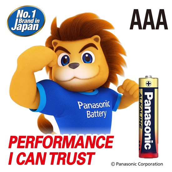 Panasonic Alkaline AAA Batteries Original 1.5V, 2x5 Packs (10 pcs Batteries) (LR03TDG/2B), 10 Year Shelf Life