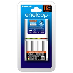 Panasonic Eneloop 4-Battery Fast Charger (BQ-CC55N, 1.5 Hours) for AA, AAA Batteries (NEW STOCK)