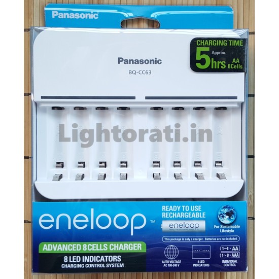 Panasonic Eneloop BQ-CC63N 8-Battery Charger (5 Hours) for AA, AAA Batteries