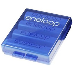 Panasonic Eneloop 4-Battery Storage Case for AA, AAA, 14500
