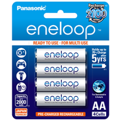 Panasonic Eneloop AA 2000mAh Rechargeable Ni-MH Batteries (4-Pack)
