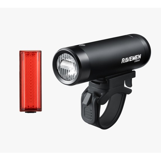 Ravemen LS10(CR600 & TR20 Front and Tail Light set) USB Rechargeable Bicycle Light (600 Lumens, in-built battery)