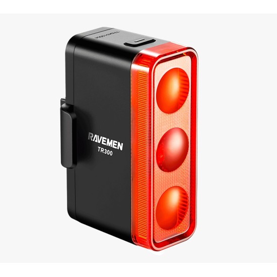 Ravemen TR300  USB Rechargeable Bicycle Tail Light (300 Lumens, in-built battery)