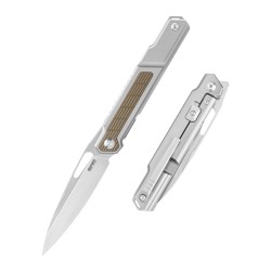 SRM Folding Knife 1421 - [8.27 inch, TC4 + G10 inlay, Frame Lock, Fine Edge]