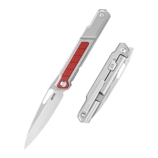 SRM Folding Knife 1421 - [8.27 inch, TC4 + G10 inlay, Frame Lock, Fine Edge, Large]